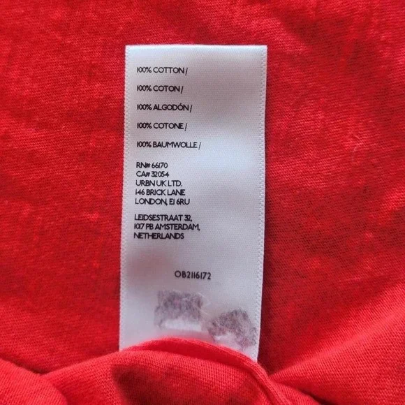 Anthropologie by Lou Benesch Aries short sleeve red cotton crop top - Picture 6 of 6